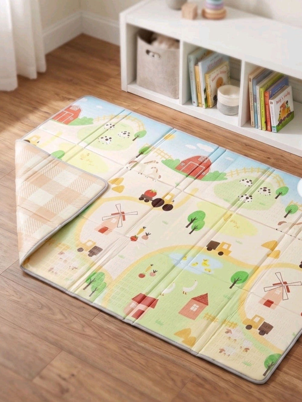 Brand New Pastel Farm Play Mat for Kids - Cream & Pastel Multi-Color